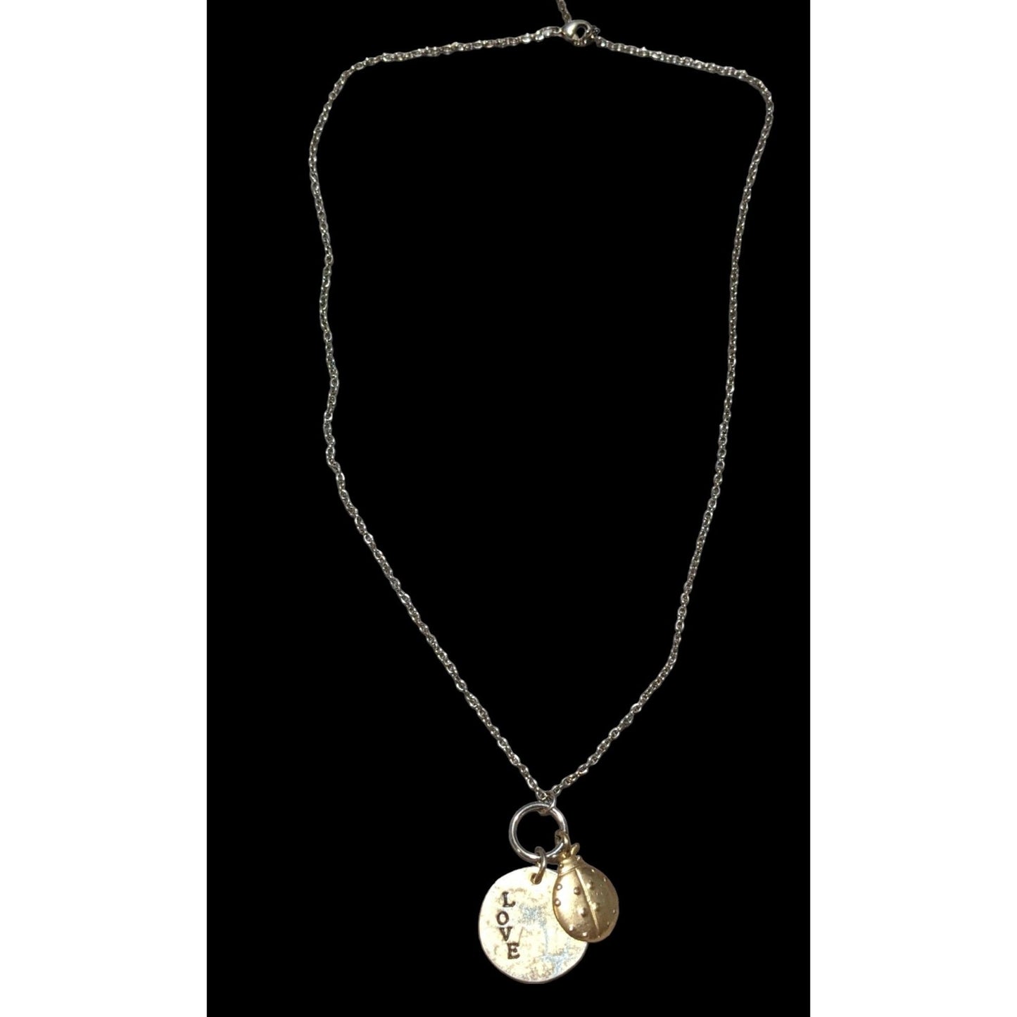 Gold Ladybug Love Charm Necklace