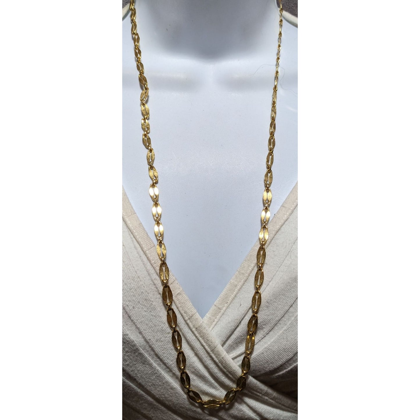 Vintage Gold Oval Link Chain Necklace