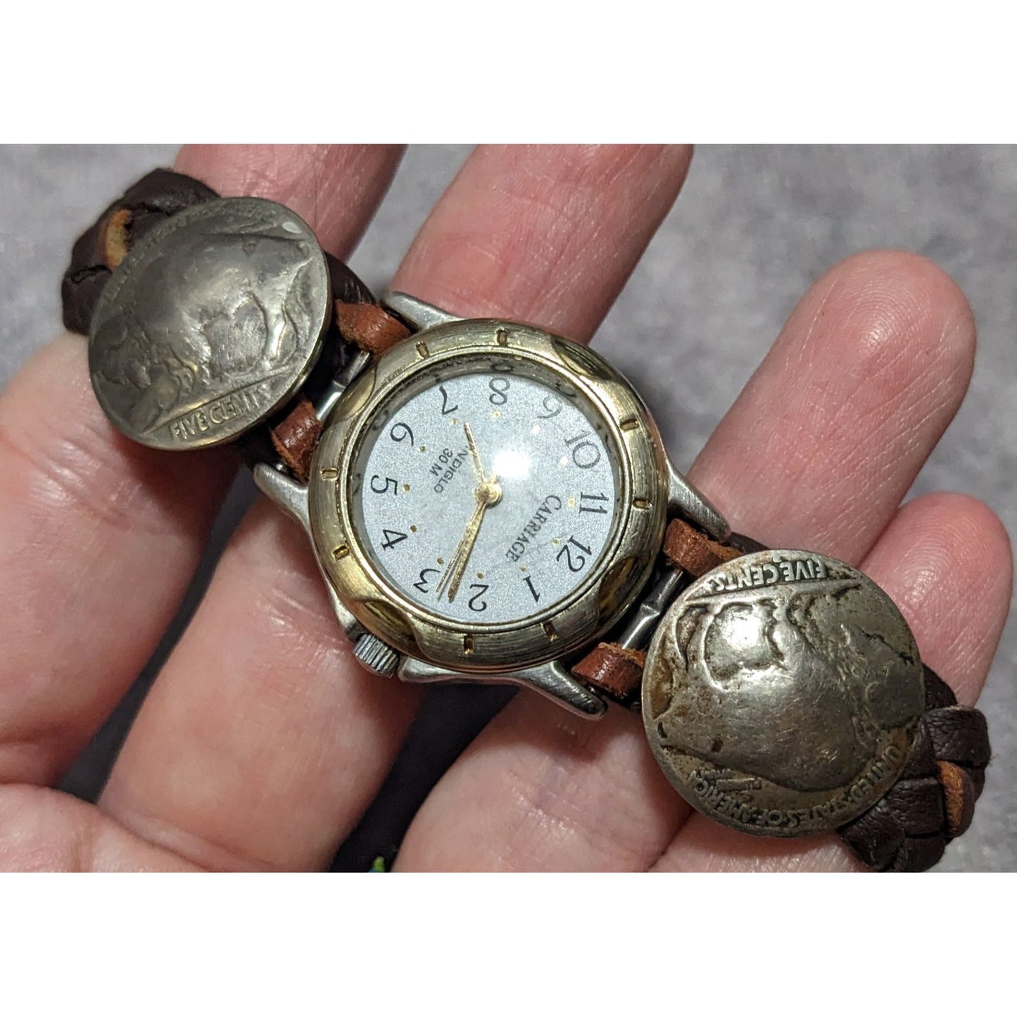 Vintage Carriage Buffalo Nickel Watch