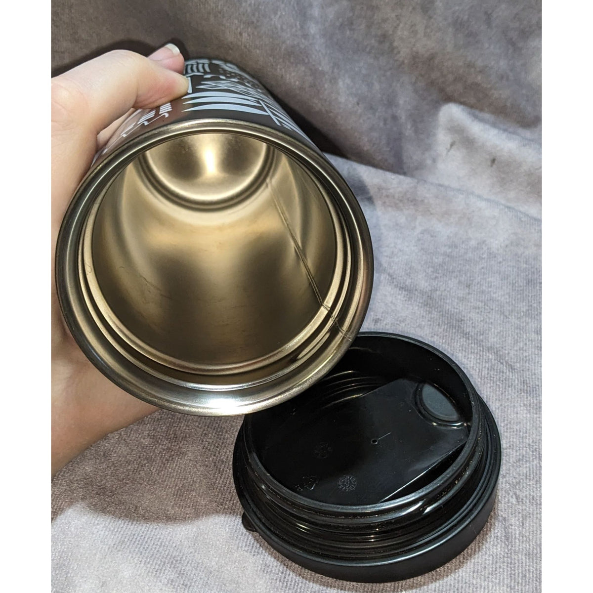 Modern Minimalist 2017 Starbucks 16oz Black White Graphic Travel Mug