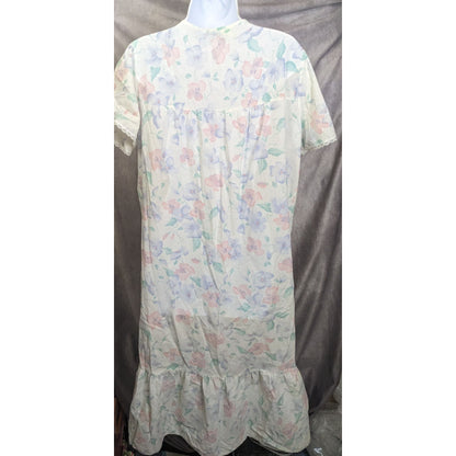 Vintage 80s Nice N Easy Floral Cottagecore House Dress