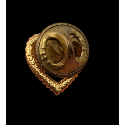 Vintage Gold Tone Open Heart Lapel Pin Romantic Love Brooch