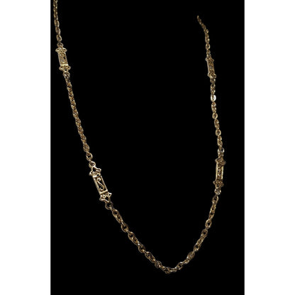 Gold Decorative S Link Necklace