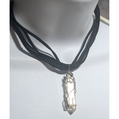 Wire Wrapped Quartz Crystal Necklace