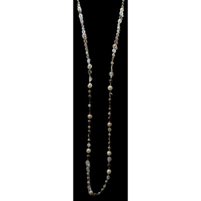 Glam Metallic Beaded Opera Length Necklace