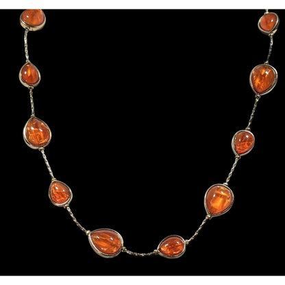Jones New York Amber Glass Station Necklace
