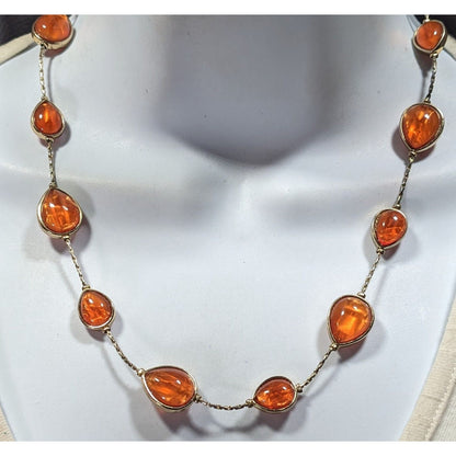 Jones New York Amber Glass Station Necklace