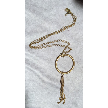 Bohemian Gold Hoop Pendant Tassel Neckalce