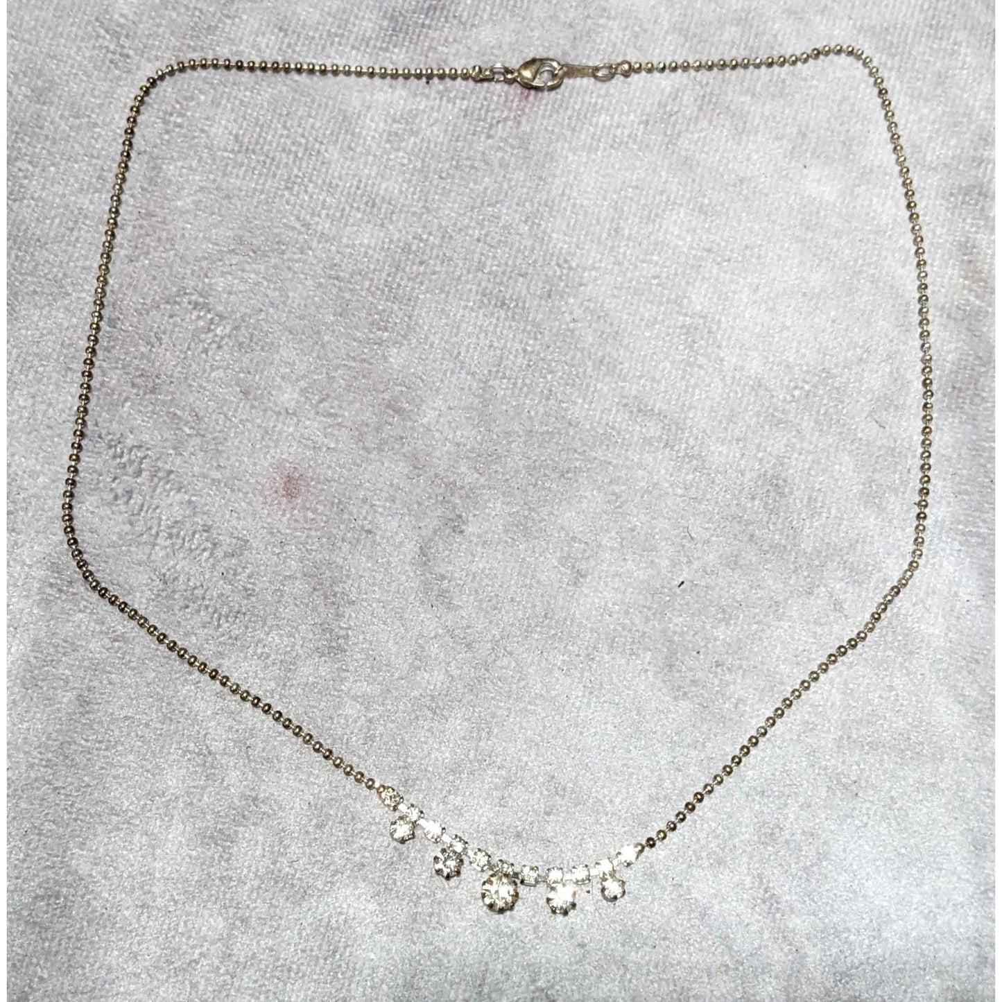 Minimalist Glam Silver Rhinestone Necklace