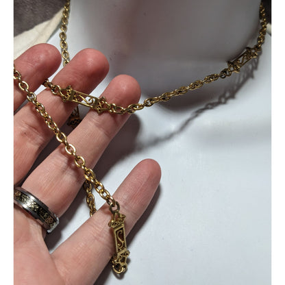 Gold Decorative S Link Necklace