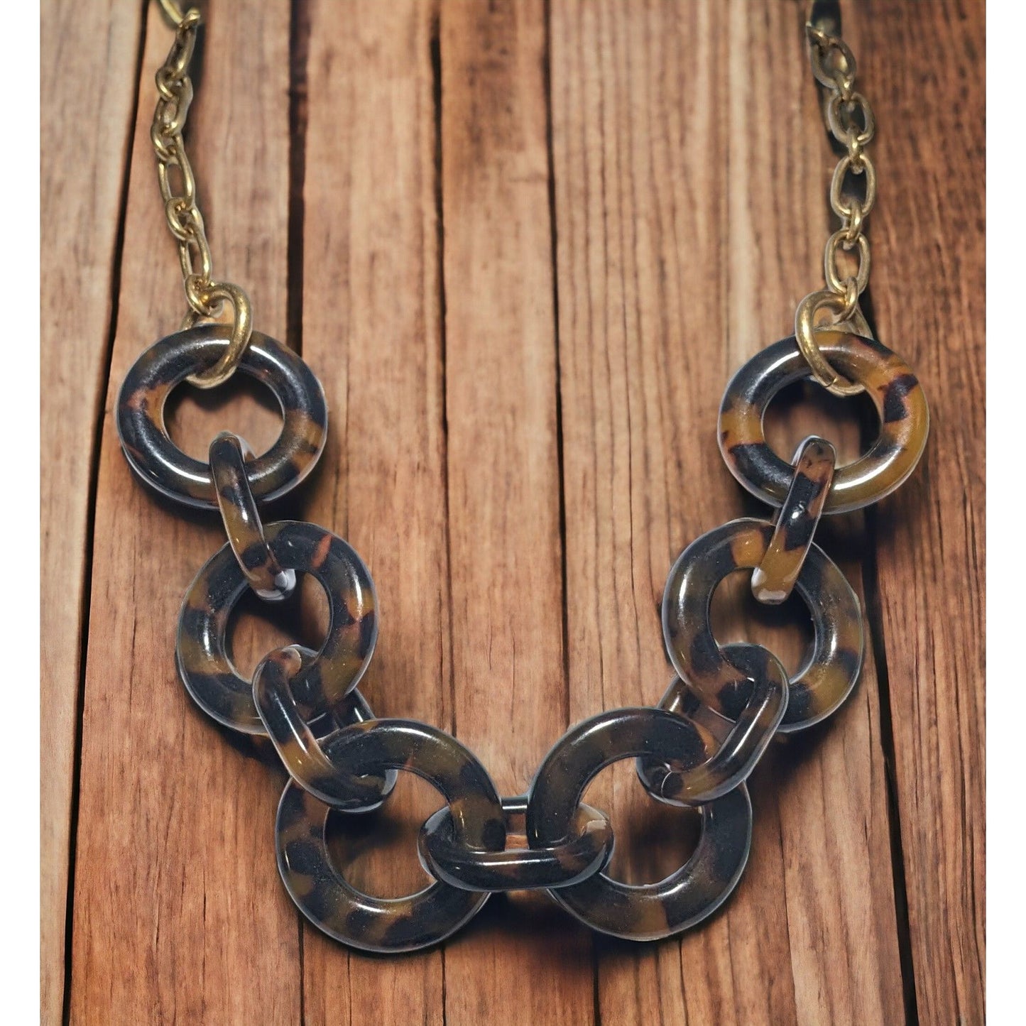 Vintage JCrew Tortoise Link Necklace