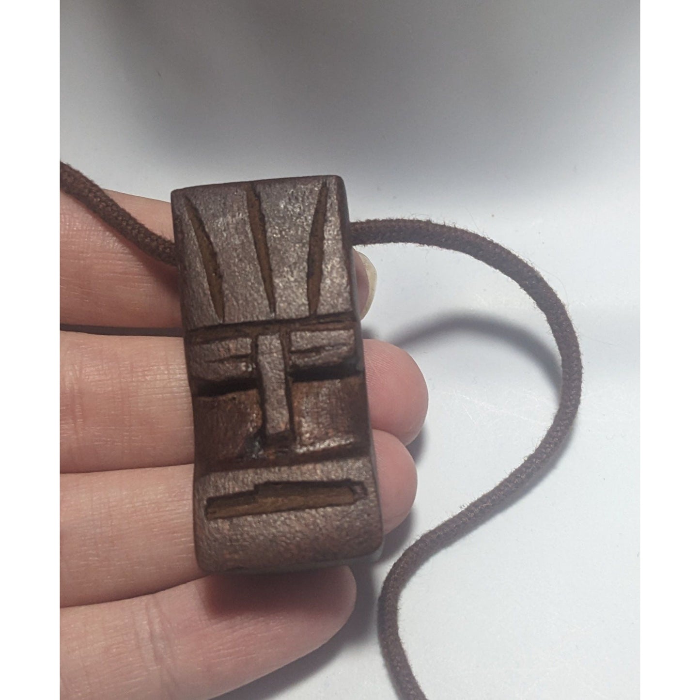 Wood Carved Totem Necklace