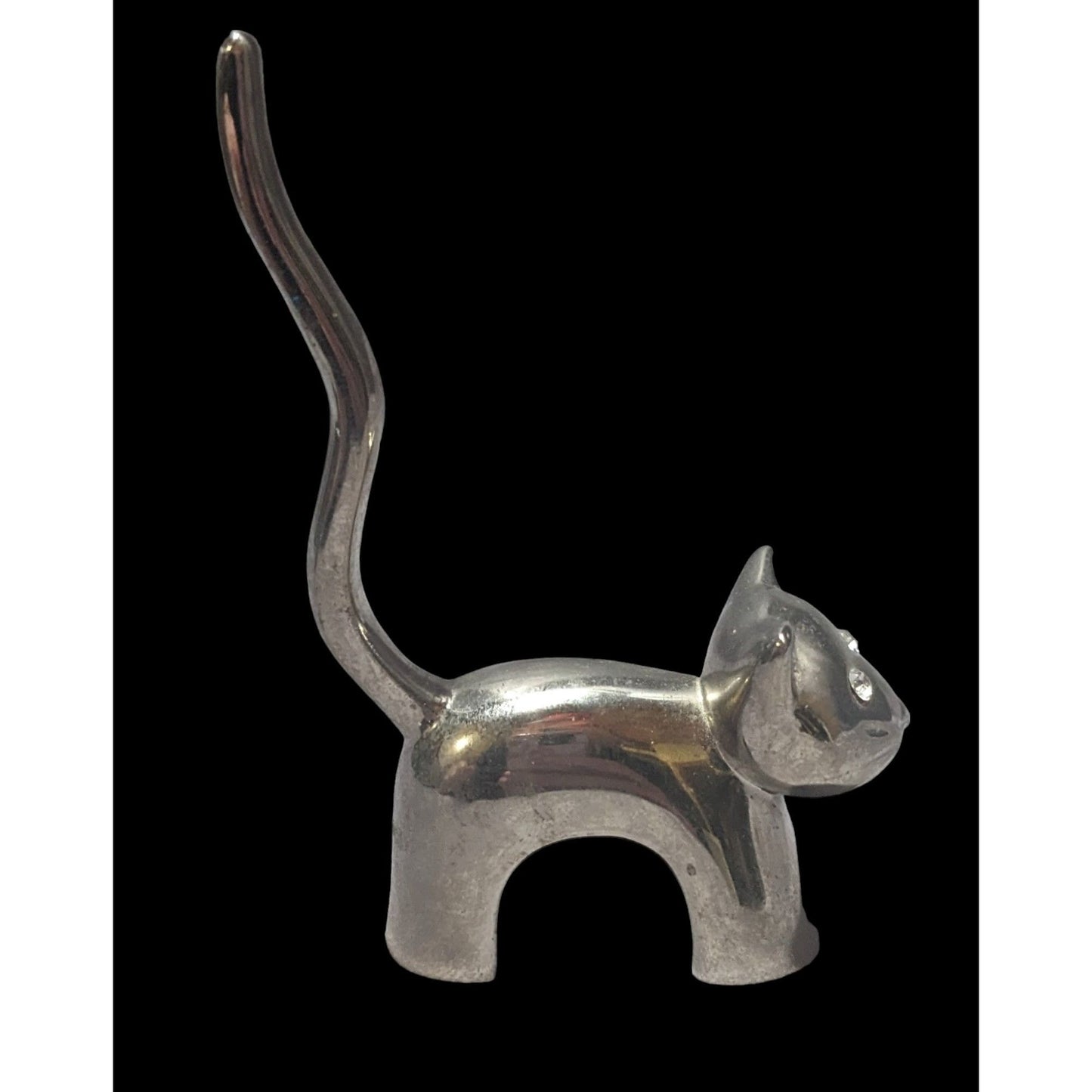 Vintage Silver Cat Ring Holder