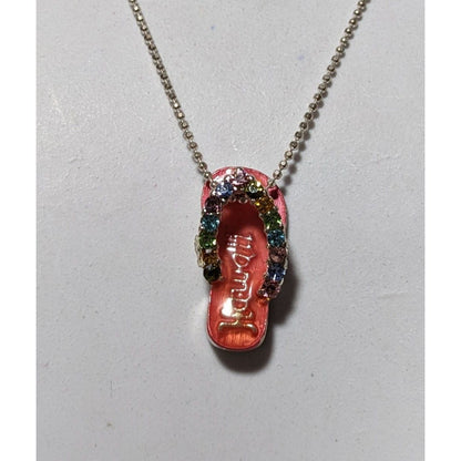 MC Rainbow Gem Enamel Hawaii Sandal Necklace