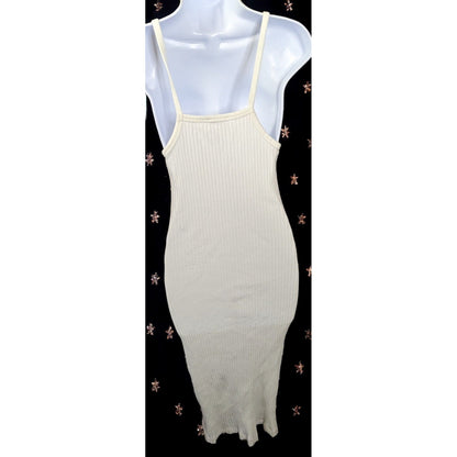 Zara White Rib Knit Bodycon Dress