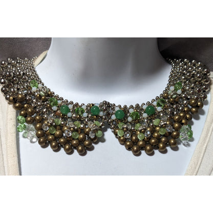 Pam Hiran Vintage 90s Beaded Bib Necklace