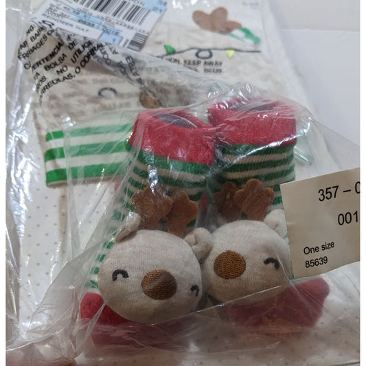 Okie Dokie Reindeer Rattle Sock And Hat Gift Set