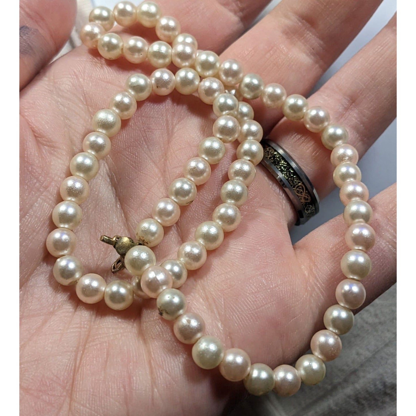 Simple Casual Faux Pearl Beaded  Necklace