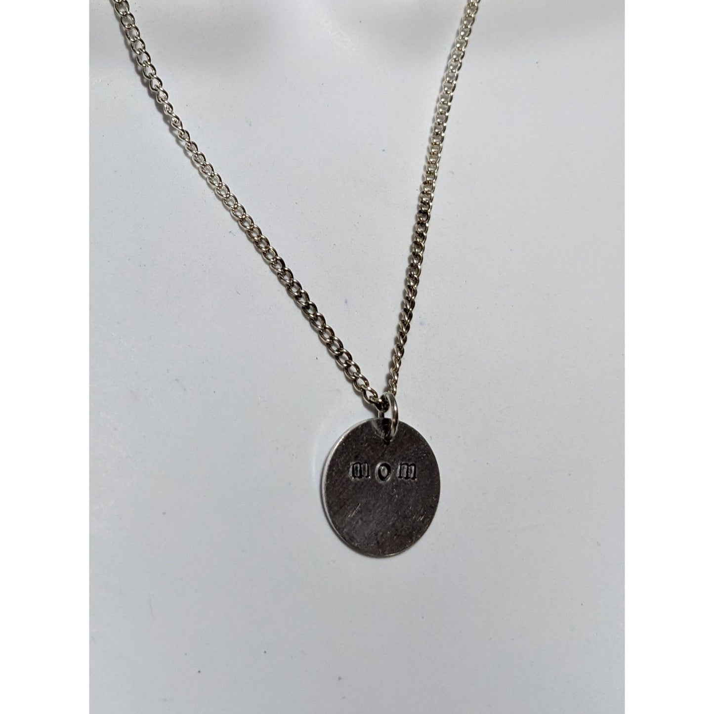 Mom Stamped Disc Necklace