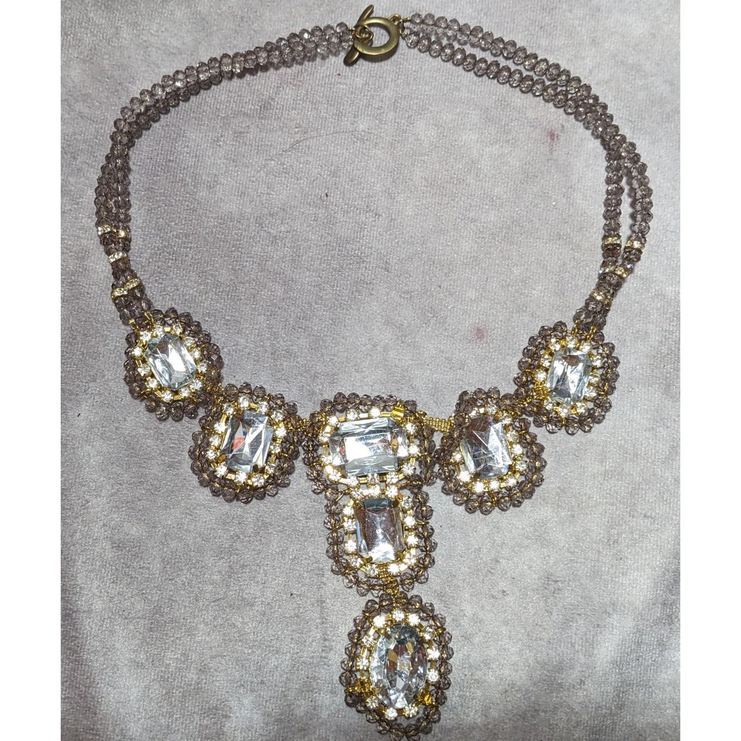 Vintage Glam Chunky Gemmed Statement Necklace