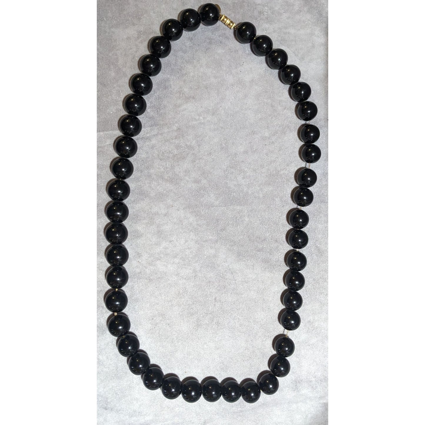 Vintage Les Bernard Black Beaded Necklace