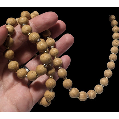 Casual Retro Tan Wooden Beaded  Necklace