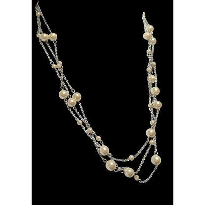 Chaps Multilayer Chain Pearl Necklace