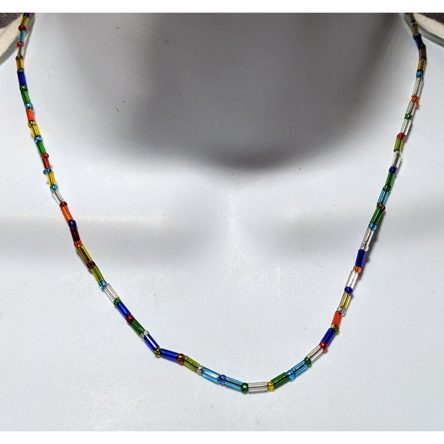 Simple Rainbow Glass Necklace