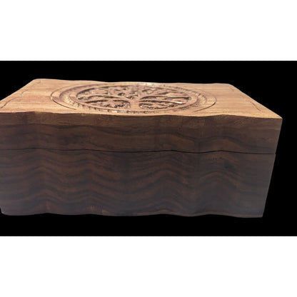 Carved Wooden Tree Of Life Box