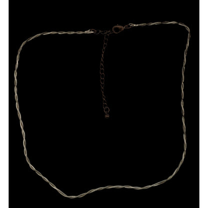 Dual Twisted Silver Tone Necklace With Lobster Clasp