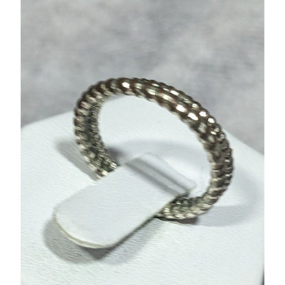 Casual Textured Silver Tone Fashion Ring Set Size 7 (2)