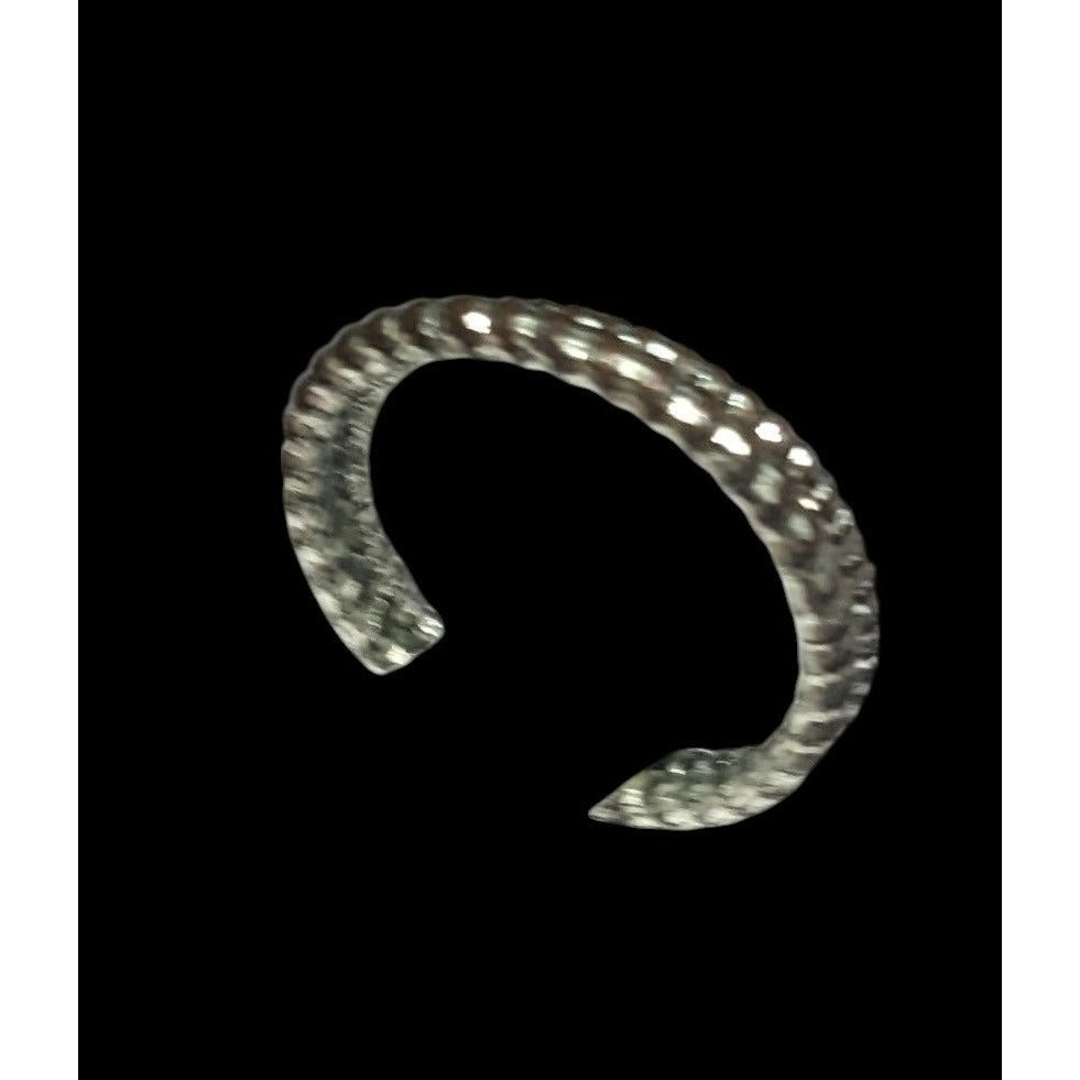 Casual Textured Silver Tone Fashion Ring Set Size 7 (2)