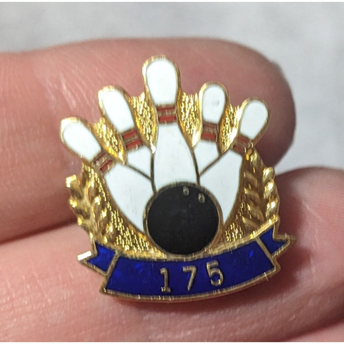 Vintage 175 Club Bowling Gold Tone Lapel Pin