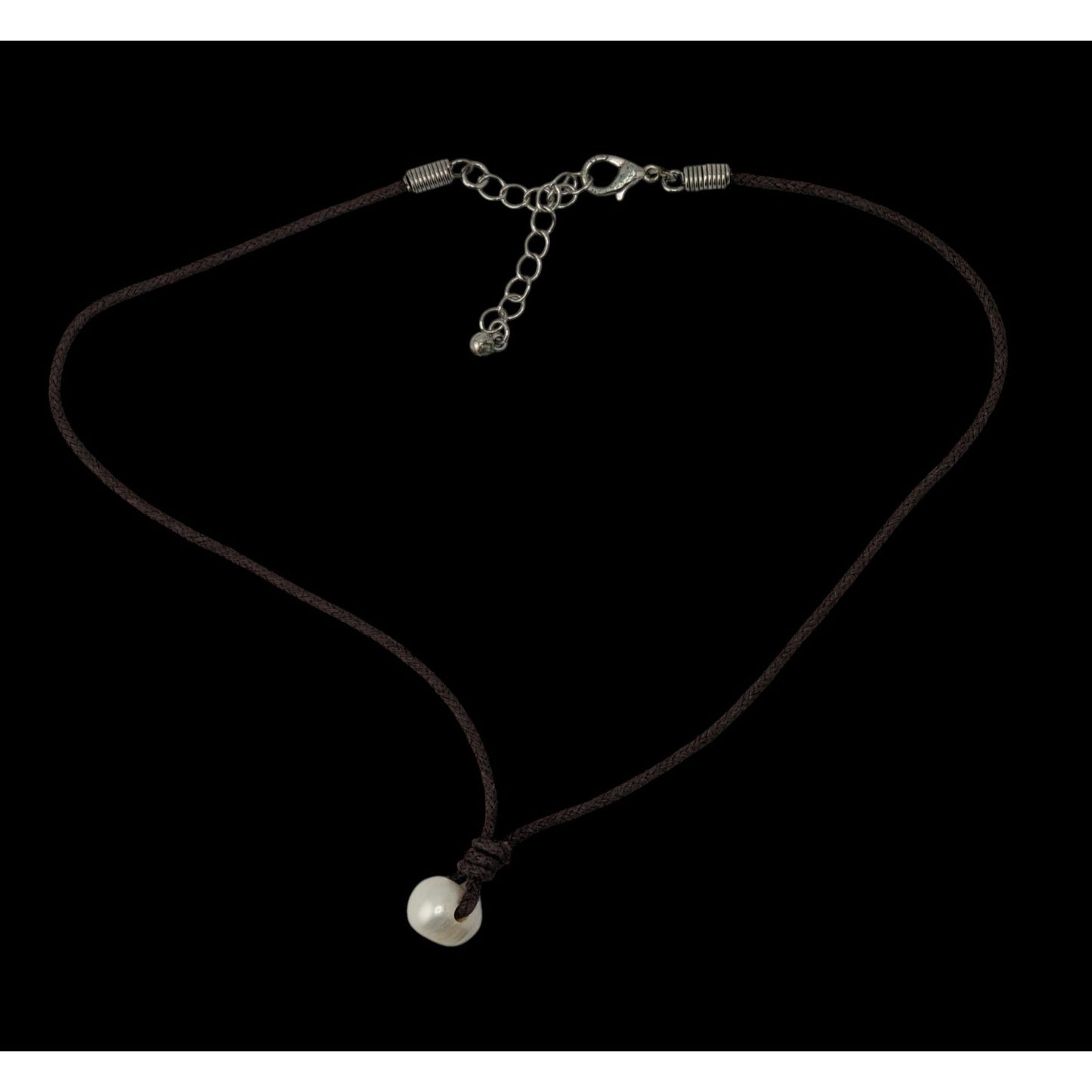 Freshwater Baroque Cultured Pearl Cord Choker Necklace Brown White Minimalist Mermaidcore