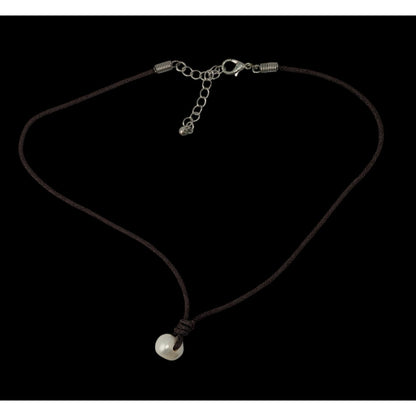 Freshwater Baroque Cultured Pearl Cord Choker Necklace Brown White Minimalist Mermaidcore
