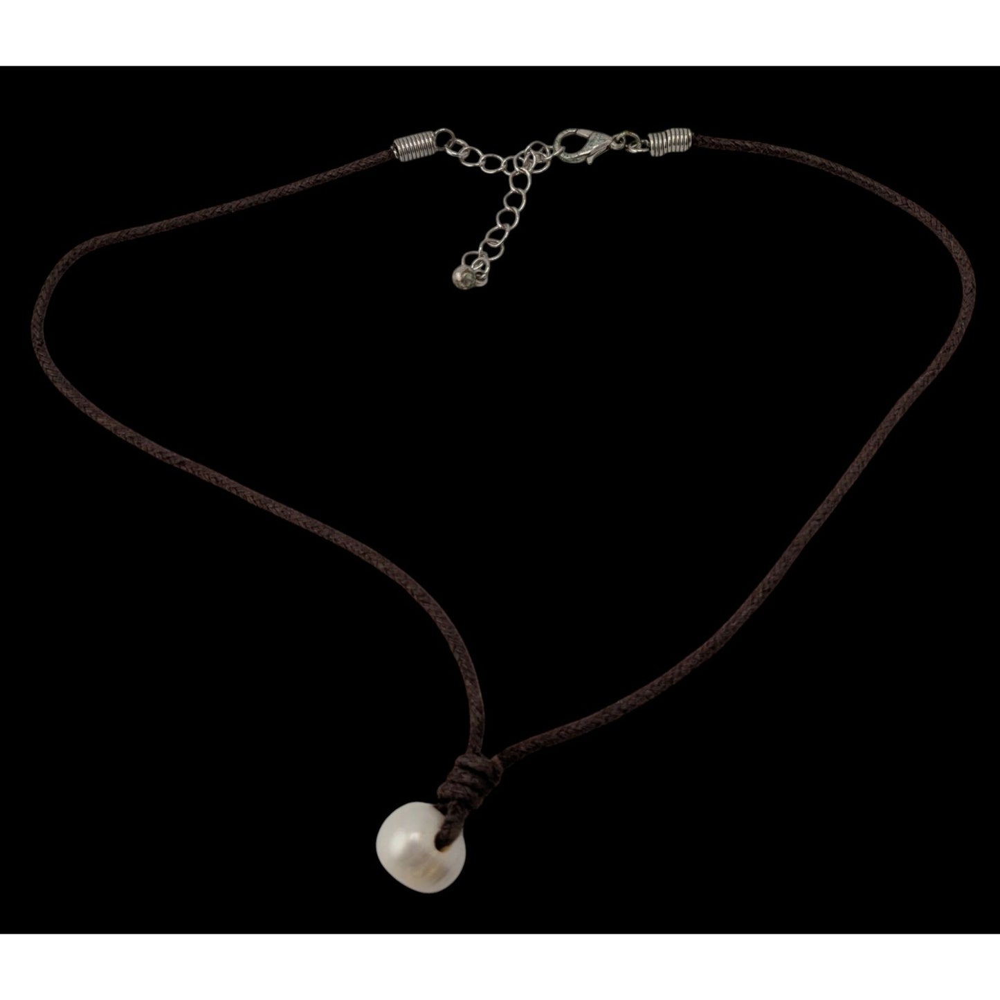 Freshwater Baroque Cultured Pearl Cord Choker Necklace Brown White Minimalist Mermaidcore