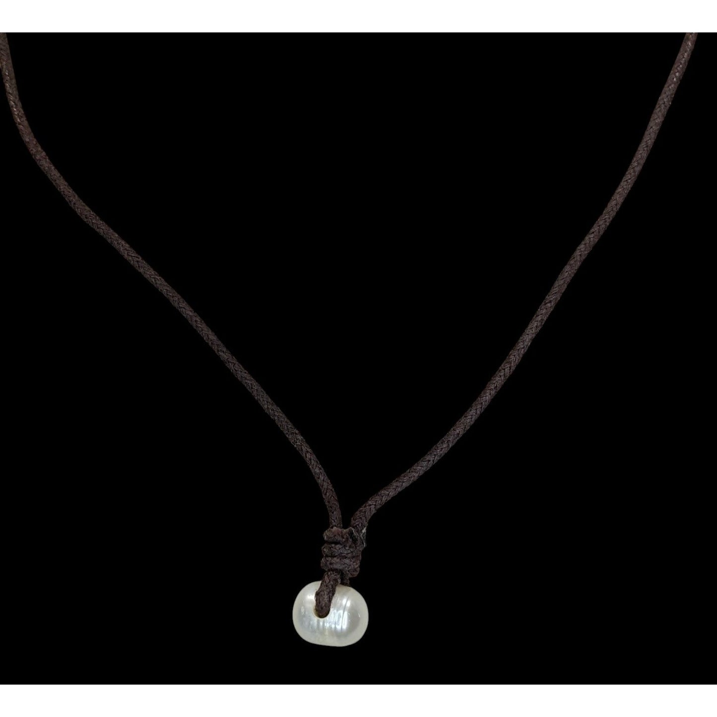 Freshwater Baroque Cultured Pearl Cord Choker Necklace Brown White Minimalist Mermaidcore