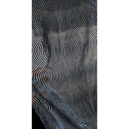 Joann Chaimson Blue Burnt Velvet Fringe Scarf Wrap 60x14 Inches With 5.5-Inch Fringe