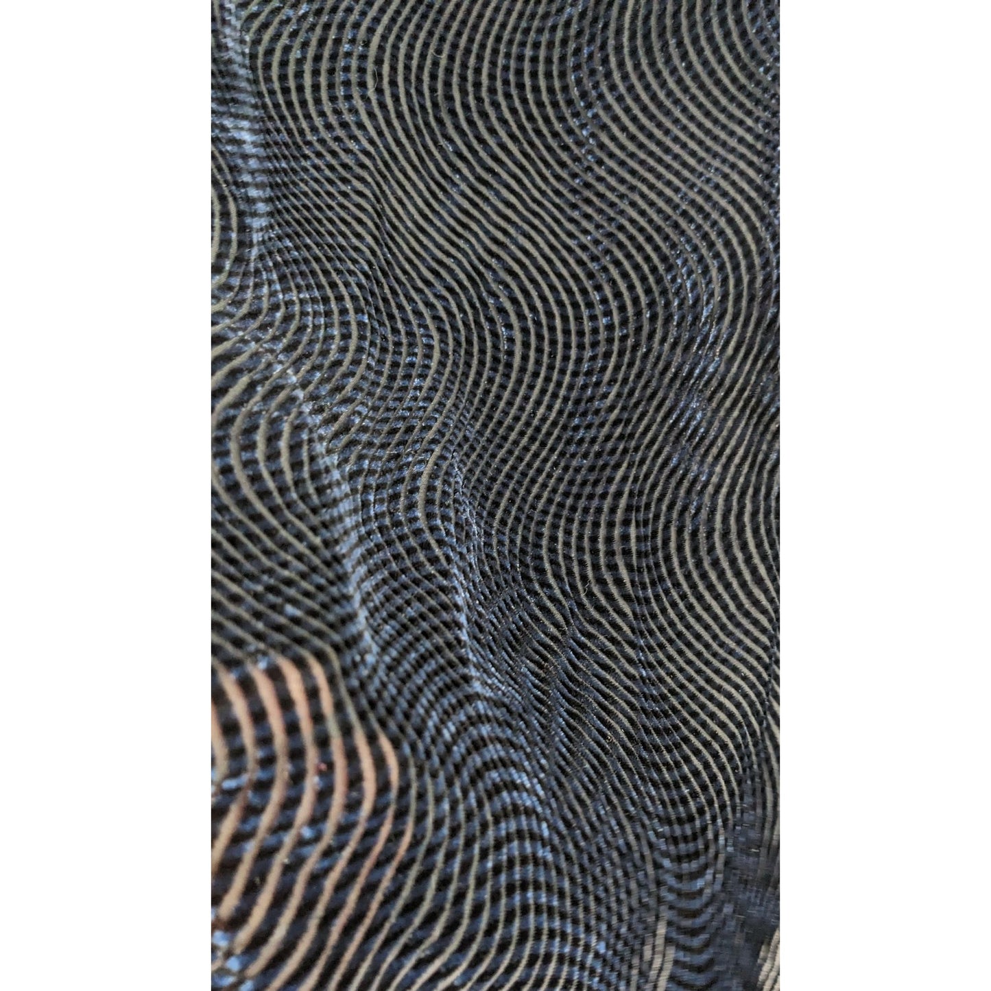 Joann Chaimson Blue Burnt Velvet Fringe Scarf Wrap 60x14 Inches With 5.5-Inch Fringe