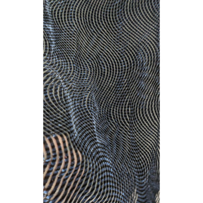 Joann Chaimson Blue Burnt Velvet Fringe Scarf Wrap 60x14 Inches With 5.5-Inch Fringe
