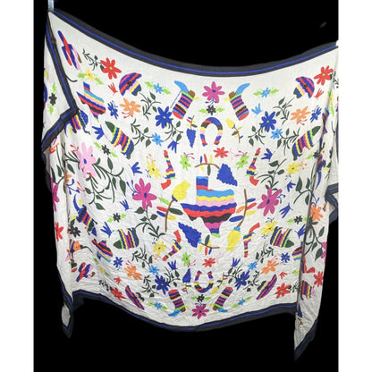 Texas-Themed Lightweight Scarf With Vibrant Floral & Animal Prints 73" x 40" By Spiritsnob