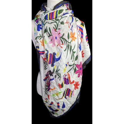 Texas-Themed Lightweight Scarf With Vibrant Floral & Animal Prints 73" x 40" By Spiritsnob