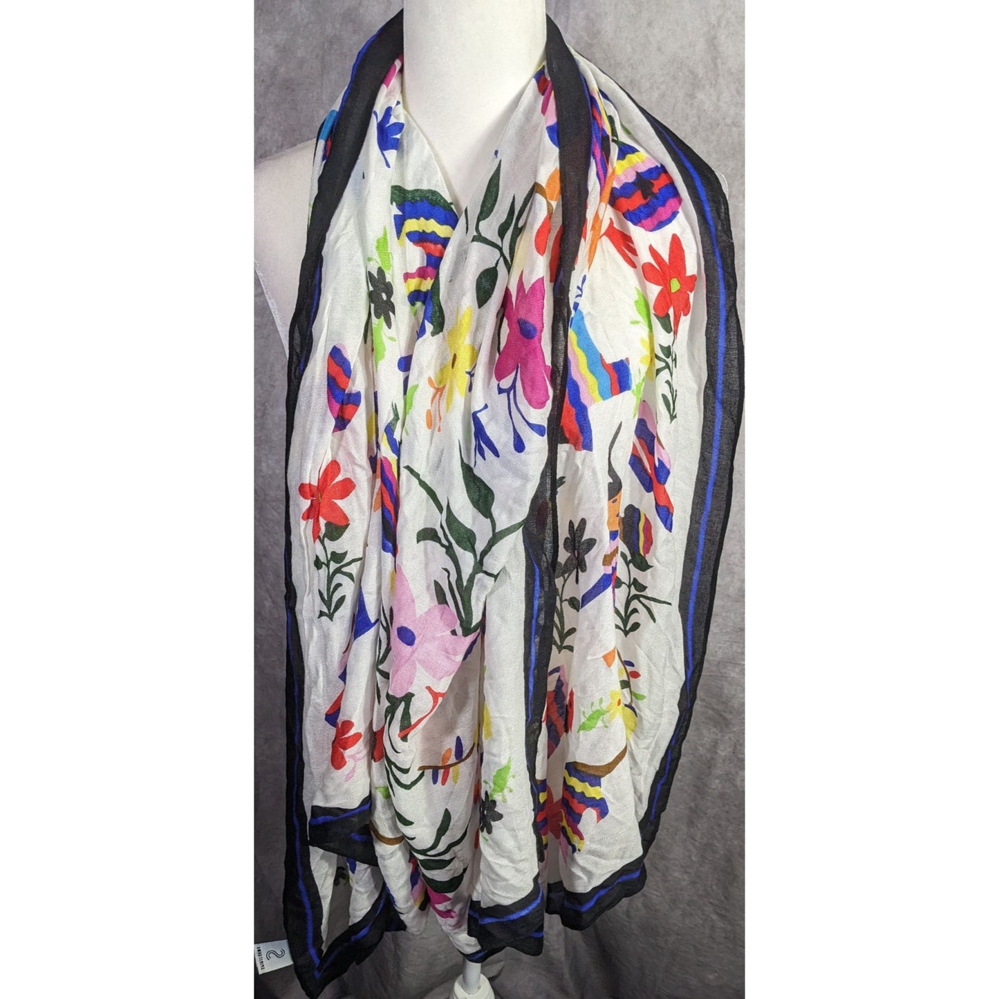 Texas-Themed Lightweight Scarf With Vibrant Floral & Animal Prints 73" x 40" By Spiritsnob