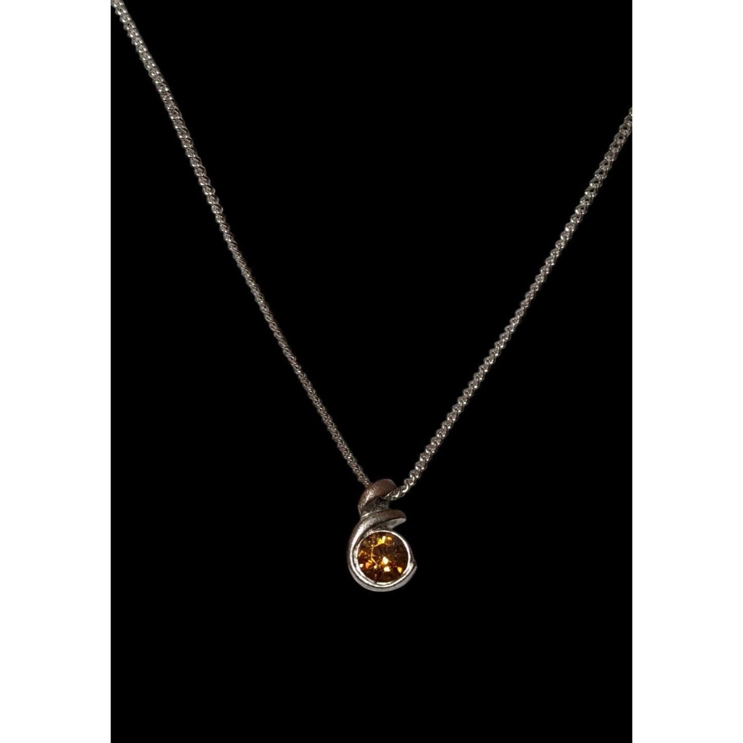 Annaleece by DeVries Topaz Swarovski November Birthday Pendant Necklace