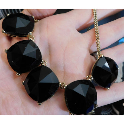 The Limited Corporate Goth Black And Gold Tone Statement Necklace