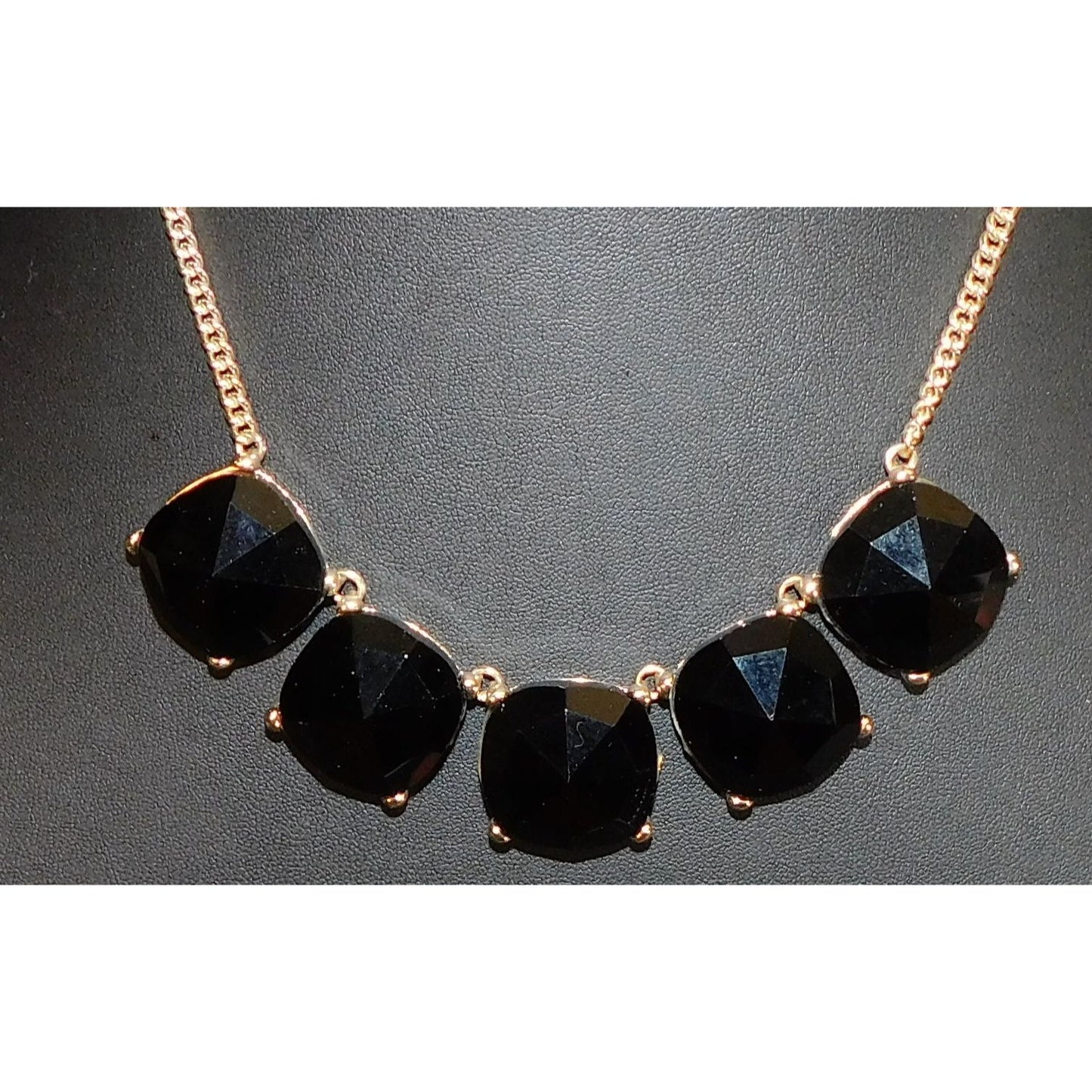 The Limited Corporate Goth Black And Gold Tone Statement Necklace