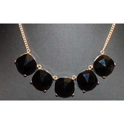 The Limited Corporate Goth Black And Gold Tone Statement Necklace