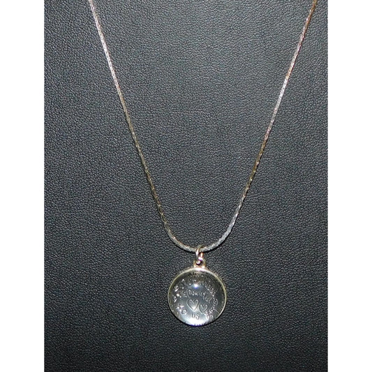 Always Sisters Always Friends Domed Silver Tone Pendant Necklace