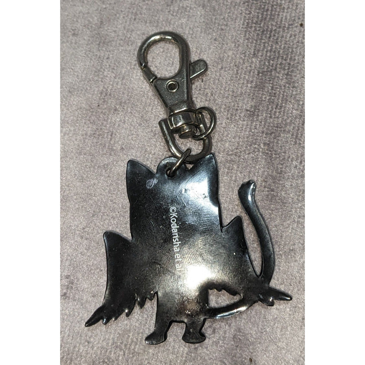 Fairy Tail Anime Happy Blue PVC Winged Cat Keychain 3 Inch Preowned