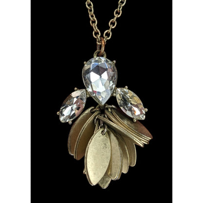 J.Crew Crystal & Gold-Tone Pendant Necklace